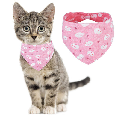 Cute Cat Triangle Towel Saliva Towel Scarf Kitten Cat Collar Pet Jewelry Cartoon Triangle Towel Bib Pet Decoration Supplies