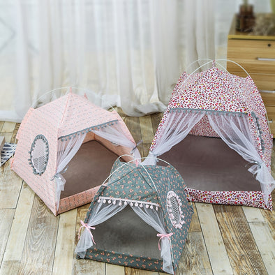 Cat House Puppy Kitten Bed Cat Teepee Pet Breathable Indoor Tent Pet  House Small Medium Dog Cats Foldable Bed