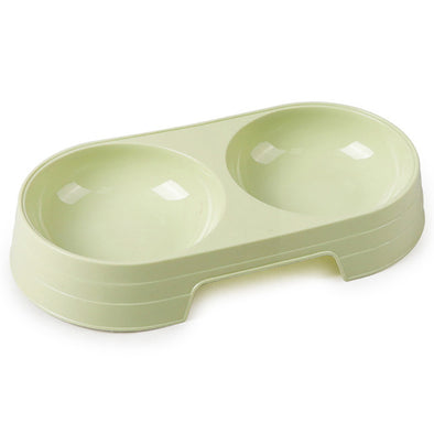 Cheap Candy Color Plastic Pet Double Bowls Creative Easy To Clean Bowl Pet Food Water Feeder Dog Cat Bowl Pet Feeding Supplies