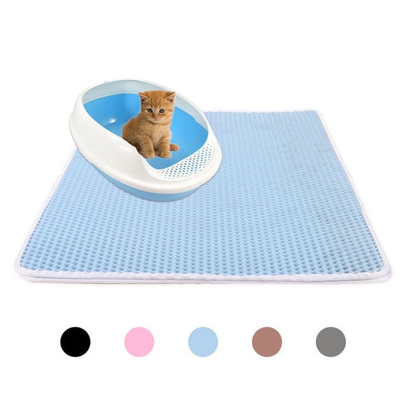 Pets Cats Litter Mat Bed House Floor Double Layer EVA Leather Waterproof Bottom Catcher Home Mat Portable Wearable Cat Products