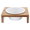 Cat Dog Feeders Bowl Ceramic Tableware 1/2/3 Bowls Pet Food Water Bowl Bamboo Frame Antiskid Pet Supplies Dog Cat Feeding Bowl