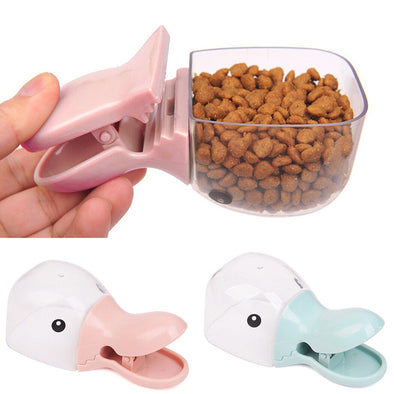 1Pc Cute Cartoon Pet Food Scoop Plastic Duckbilled Multi-Purpose Cat Dog Food Spoon Pet Feeder Feeding Supplies Blue Pink