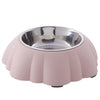 Creative Stainless Steel Pet Bowl Pet Food Water Feeder Anti-Slip Base Cute Flower Shape Dog Bowl Cat Bowls Pet Feeding Supplies