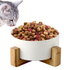 Pet Ceramic Bowls With Non-Slip Wooden Stand Pet Food Water Bowl For Cats Dogs Pet Feeder Cat Dog Feeding Supplies New Arrive