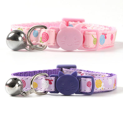 2 Pcs Adjustable Cute Dog Collars Pet Collars With Small Bells Charm Necklace Collar For Little Dogs Cat Collars Pet Supplies