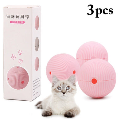 Legendog 3PCS Creative Pet Toys Solid Color Hollow Cat Ball Toys Funny Bell Interactive Toy Cat Play Toys Kitten Catnip Toy