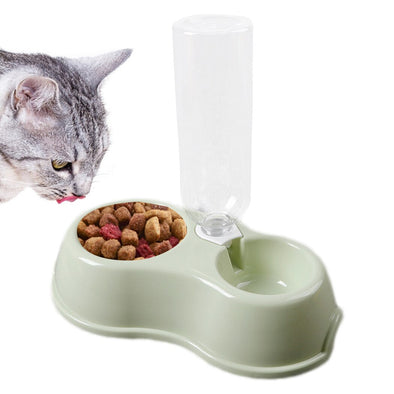 Pet Bowls Water Food Pet Double Use Feeder Creative Antiskid Dog Food Bowl Cat Bowls With Water Bottle Pet Feeding Supplies
