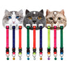3PCS Pet Collar Adjustable Fashion Colorful Cartoon Solid Color Printing Cat Dog Collar With Bell Pet Accessories Style Random