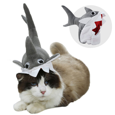 Novel Pet Hat Party Cosplay Fashion Cute 3D Shark Adjustable Fastener Tape Cat Dog Hat Pet Costume Hat Pet Clothing Accessories