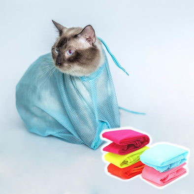 Mesh Pet Cat Grooming Restraint Bag For Bath Washing Nails Cutting Cleaning Bags