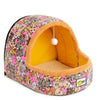 Petshy Warm Cat Cave Bed Dog House Autumn Winter Soft Plush Small Dogs Cats Home Nest Cute Pattern Kitten Puppy Kennel Shelter
