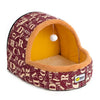 Petshy Warm Cat Cave Bed Dog House Autumn Winter Soft Plush Small Dogs Cats Home Nest Cute Pattern Kitten Puppy Kennel Shelter