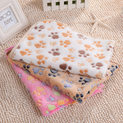 New Cute Cat Bed Mats Soft Flannel Fleece Paw Foot Print Warm Pet Blanket Sleeping Beds Cover Mat For Small Medium Dogs Cats