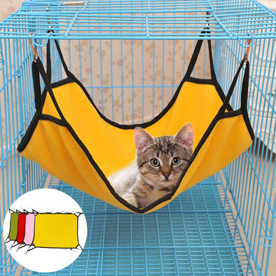 Durable Kitten Cat Hammock Comfortable Soft Hanging Fleece Pet Cage Hammock Bed Cat Cattery Mat
