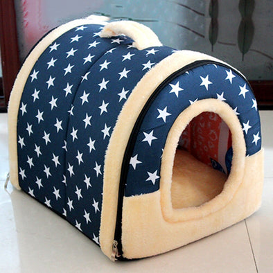 Pet Bed Puppy Kennel Sofa Polar Fleece Material Bed Pet Mat Cat House Cat Sleeping Bag Warm Nest Teddy Kennel with Inner