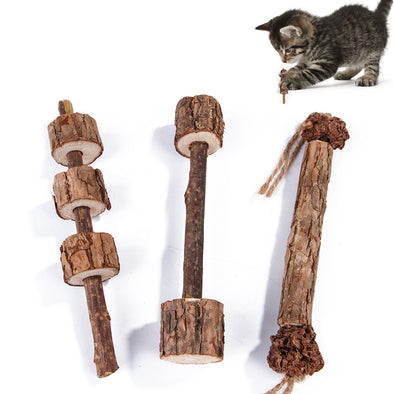 Cat Toy 3pcs Pure Natural Catnip Molar Toothpaste Branch Cleaning Teeth Silvervine Cat Snacks Sticks Pet Interactive Supplies