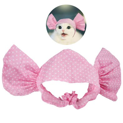 Funny Cat Headscarf Pet Headband Dots Pattern Cute Creative Cat Headdress Pet Costume Pet Supplies Cat Dog Clothing Accessories
